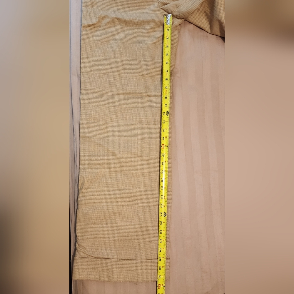 Ann Taylor Lindsay Wide Leg Cuffed Dress Pants Tan Plaid Size 6 Fully Lined - Picture 7 of 8